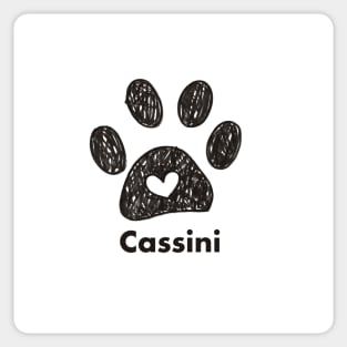 Cassini name made of hand drawn paw prints Sticker